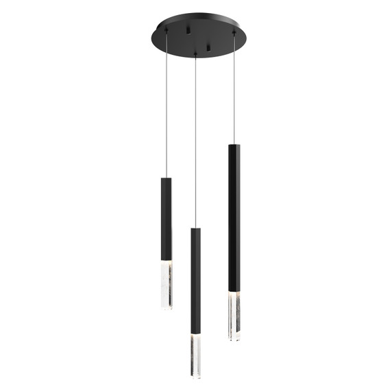 Mini Pendants 3 Light Cluster by ET2 ( 86 | E11023-95BK Diaphane ) 
