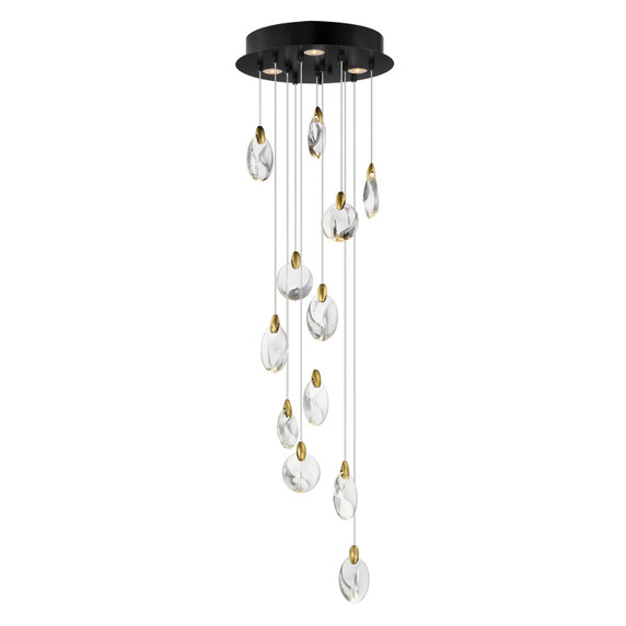 Mini Chandeliers Multi-Port/Cascade by ET2 ( 86 | E11078-122BKPG Pebble ) 