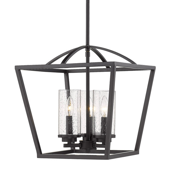 Foyer/Hall Lanterns Open Frame by Golden ( 62 | 4309-3P BLK-BLK-SD Mercer ) 