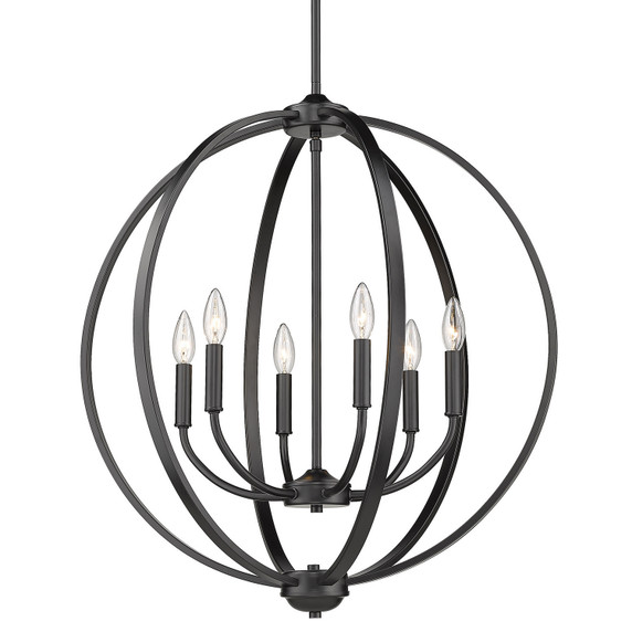 Mid. Chandeliers Candle by Golden ( 62 | 3167-6 BLK Colson ) 