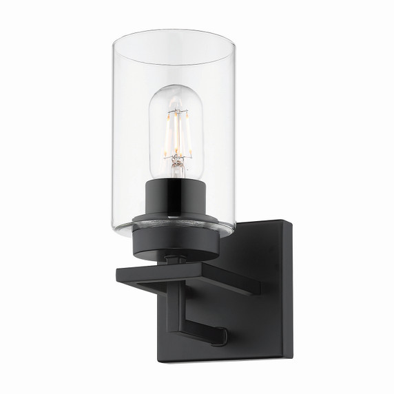 Sconces Single Glass by Golden ( 62 | 6070-BA1 BLK-BLK Tribeca ) 