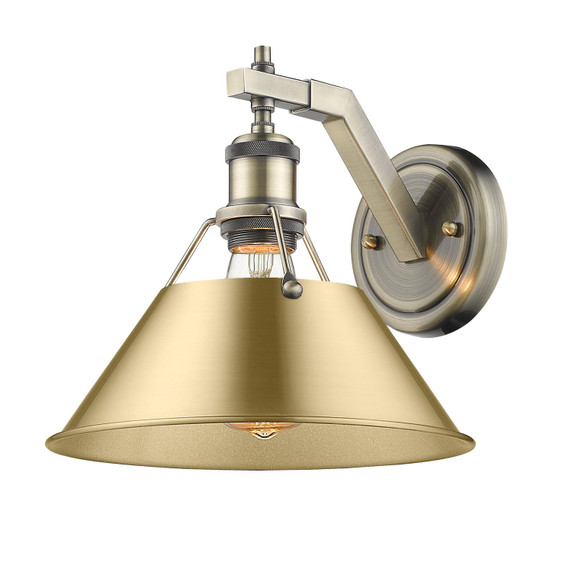 Sconces Metal by Golden ( 62 | 3306-1W AB-BCB Orwell ) 