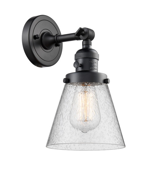 Sconces Single Glass by Innovations ( 405 | 203SW-BK-G64-LED Franklin Restoration ) 