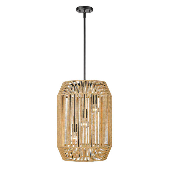 Pendants Fabric Shade by Golden ( 62 | 6076-3P BLK-NR Marlee ) 