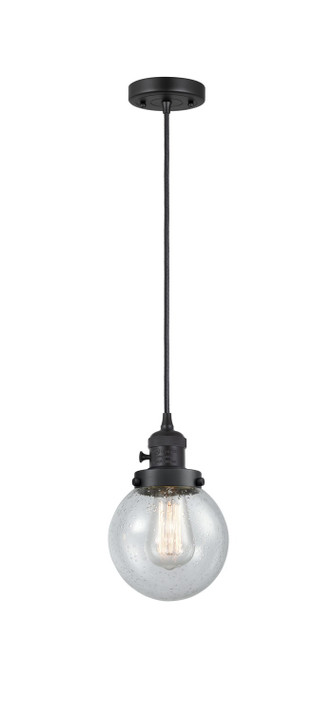 Mini Pendants Glass Down by Innovations ( 405 | 201CSW-BK-G204-6-LED Franklin Restoration ) 