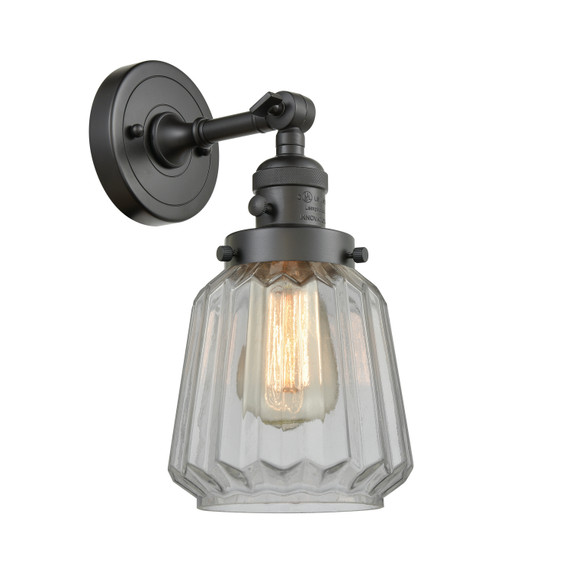 Sconces Single Glass by Innovations ( 405 | 203SW-OB-G142 Franklin Restoration ) 