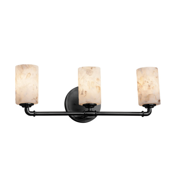 Bathroom Fixtures Three Lights by Justice Designs ( 102 | ALR-8463-10-MBLK Alabaster Rocks ) 