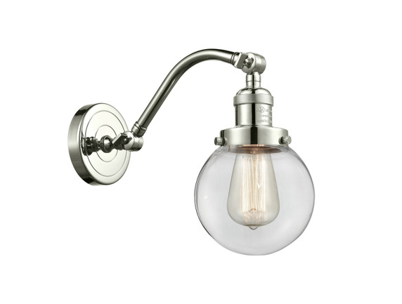 Sconces Single Glass by Innovations ( 405 | 515-1W-PN-G202-6-LED Franklin Restoration ) 