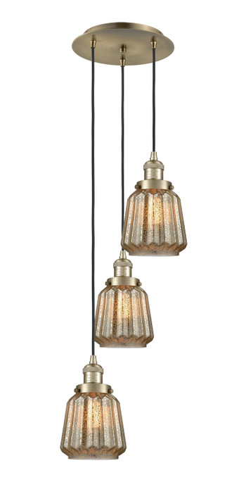 Mini Pendants 3 Light Cluster by Innovations ( 405 | 113F-3P-AB-G146 Franklin Restoration ) 