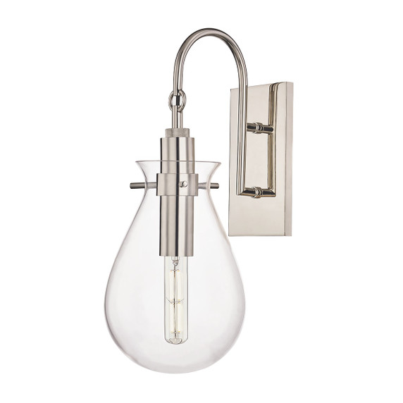Sconces Single Glass by Hudson Valley ( 70 | BKO100-PN Ivy ) 