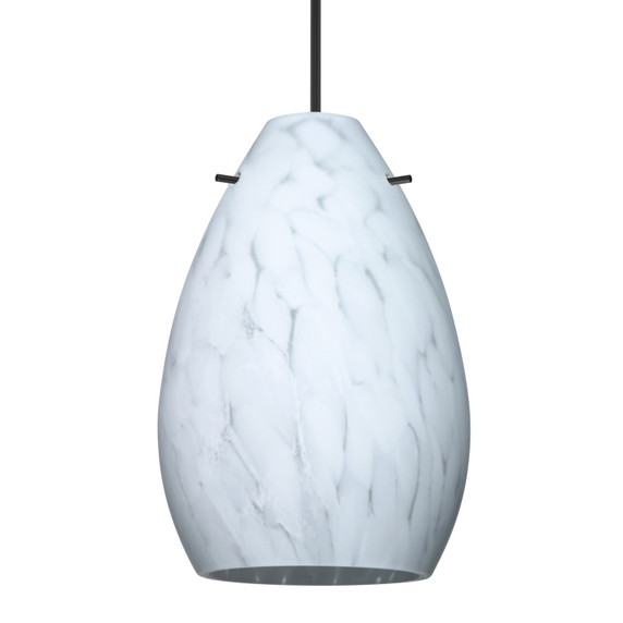 Mini Pendants Glass Down by Besa ( 74 | 1XT-171319-LED-BK Besa Pera 6 Pendant ) 