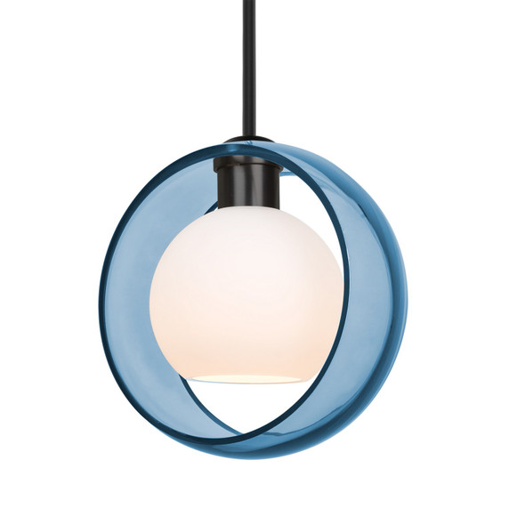 Mini Pendants Glass Down by Besa ( 74 | 1TT-MANABL-LED-BK Besa Mana Stem Pendant ) 