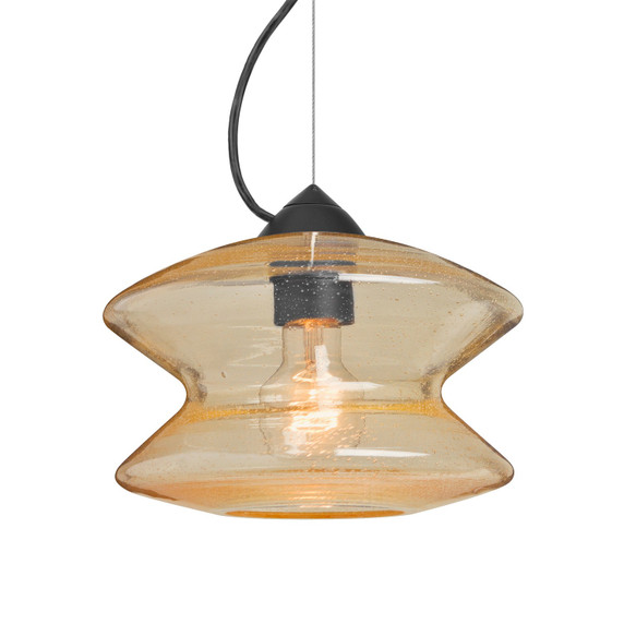 Mini Pendants Glass Down by Besa ( 74 | 1KX-ZENGD-BK Besa Zen Cable Pendant ) 