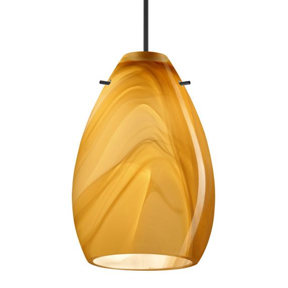 Mini Pendants Glass Down by Besa ( 74 | 1XT-1713HN-LED-BK Besa Pera 6 Pendant ) 