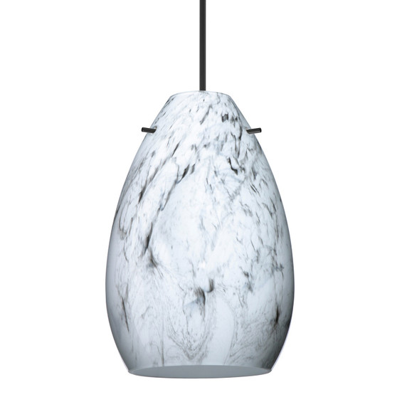 Mini Pendants Glass Down by Besa ( 74 | 1XT-1713MG-BK Besa Pera 6 Pendant ) 