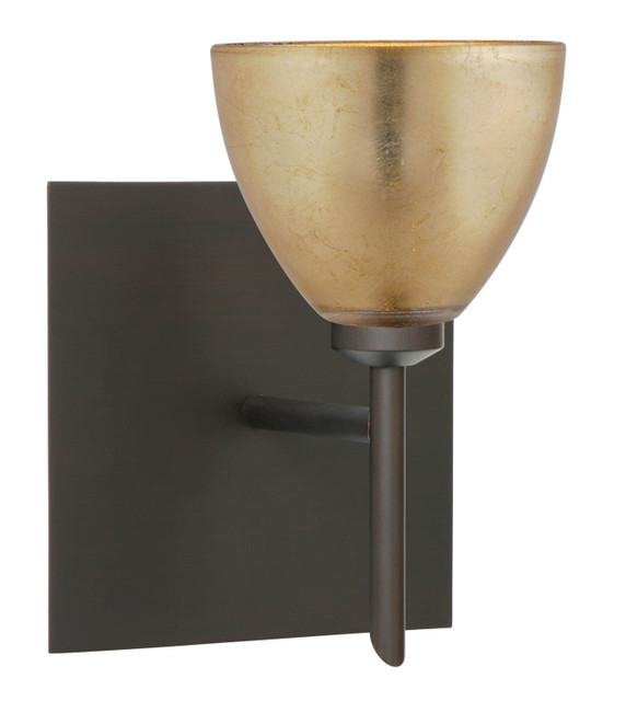 Sconces Single Glass by Besa ( 74 | 1SW-1758GF-BR-SQ Divi ) 