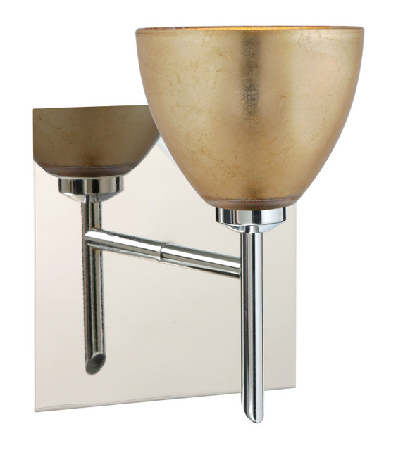 Sconces Single Glass by Besa ( 74 | 1SW-1758GF-CR-SQ Divi ) 