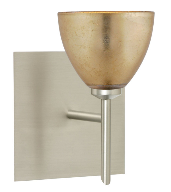 Sconces Single Glass by Besa ( 74 | 1SW-1758GF-SN-SQ Divi ) 