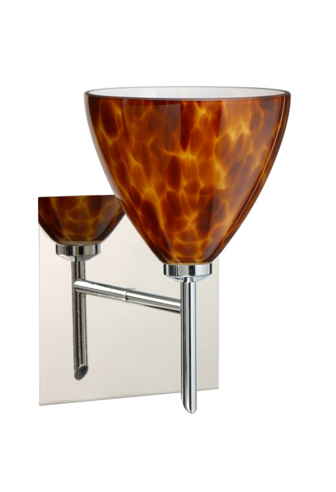Sconces Single Glass by Besa ( 74 | 1SW-177918-CR-SQ Mia ) 