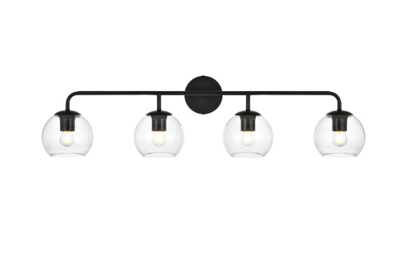 Bathroom Fixtures Four Lights by Elegant Lighting ( 173 | LD7321W37BLK Genesis ) 