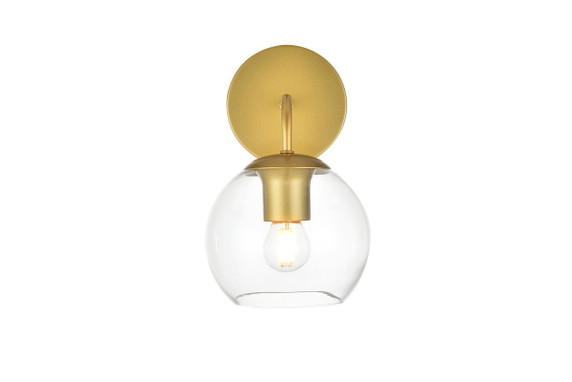 Sconces Single Glass by Elegant Lighting ( 173 | LD7321W6BRA Genesis ) 