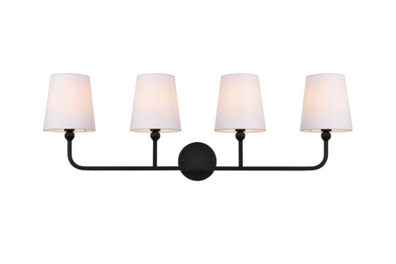 Bathroom Fixtures Four Lights by Elegant Lighting ( 173 | LD7322W36BLK Colson ) 