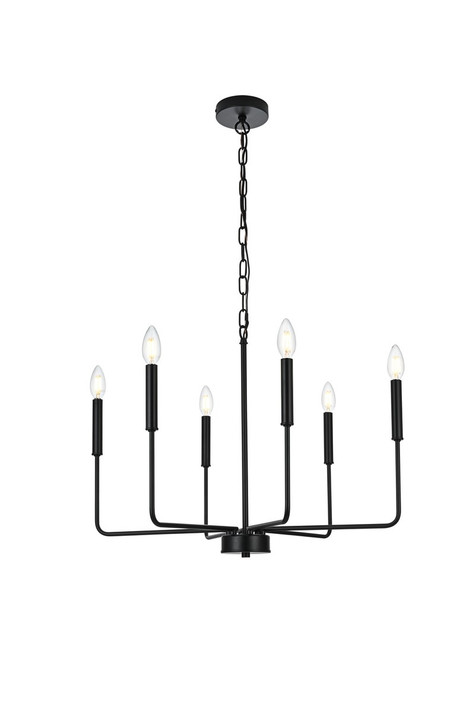 Mid. Chandeliers Candle by Elegant Lighting ( 173 | LD740D26BK Willa ) 