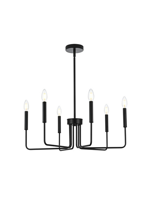 Mid. Chandeliers Candle by Elegant Lighting ( 173 | LD742D26BK Willa ) 