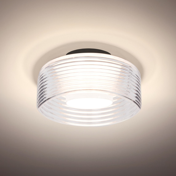 Semi-Flush Mts. Drum Shade by Besa ( 74 | BELUCLC-LED-BK Besa Belu Ceiling ) 
