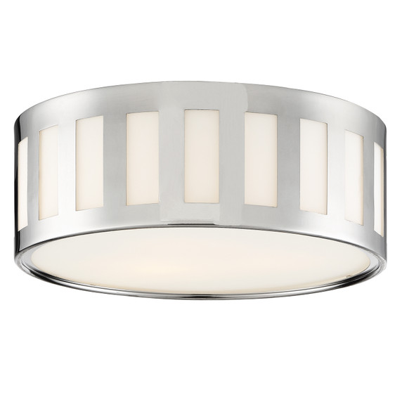 Flush Mounts Drum Shade by Crystorama ( 60 | KEN-2203-PN Kendal ) 
