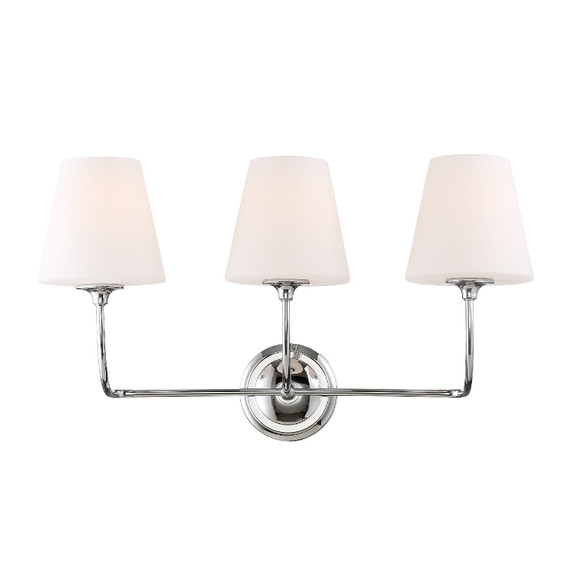 Bathroom Fixtures Three Lights by Crystorama ( 60 | 2443-OP-CH Sylvan ) 