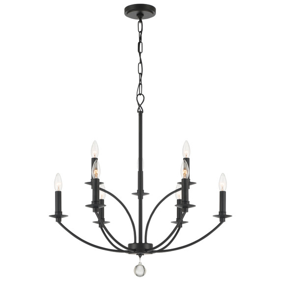 Mid. Chandeliers Candle by Crystorama ( 60 | MIL-8009-BK Mila ) 