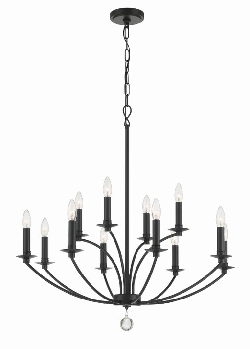 Mid. Chandeliers Candle by Crystorama ( 60 | MIL-8012-BK Mila ) 