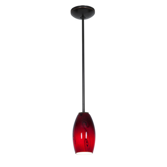 Mini Pendants Glass Down by Access ( 18 | 28011-3R-ORB/RUSKY Merlot ) 