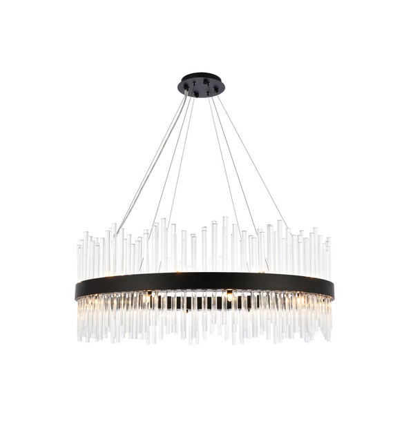 Large Chandeliers Drum Shade by Elegant Lighting ( 173 | 3000D36BK Dallas ) 