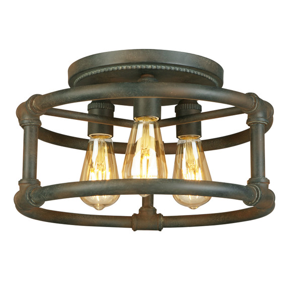 Semi-Flush Mts. Cage by Eglo USA ( 217 | 202851A Wymer ) 