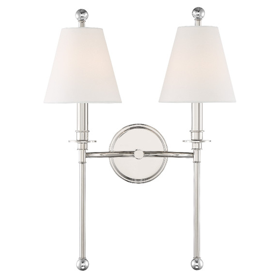 Sconces Double Candle by Crystorama ( 60 | RIV-383-PN Riverdale ) 