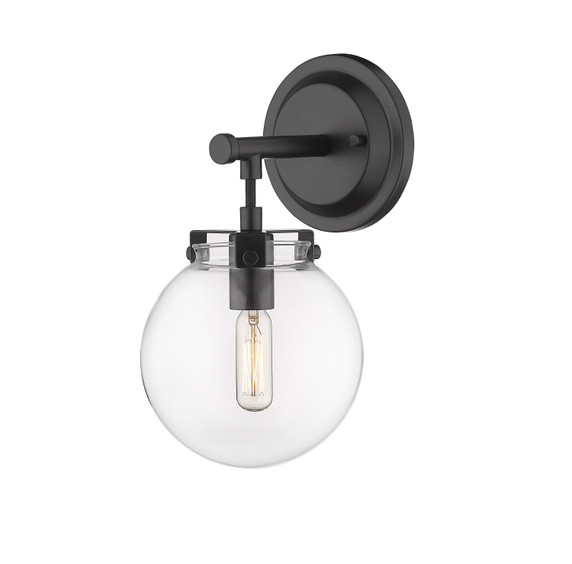Sconces Single Glass by Innovations ( 405 | 351-1W-BK-CL-LED Auralume ) 