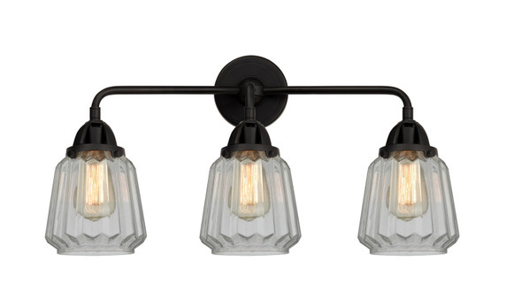 Bathroom Fixtures Three Lights by Innovations ( 405 | 288-3W-BK-G142-LED Nouveau 2 ) 
