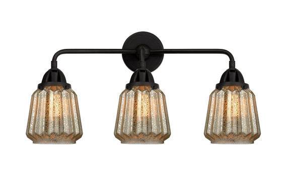 Bathroom Fixtures Three Lights by Innovations ( 405 | 288-3W-BK-G146 Nouveau 2 ) 