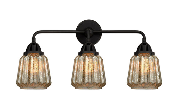 Bathroom Fixtures Three Lights by Innovations ( 405 | 288-3W-BK-G146-LED Nouveau 2 ) 