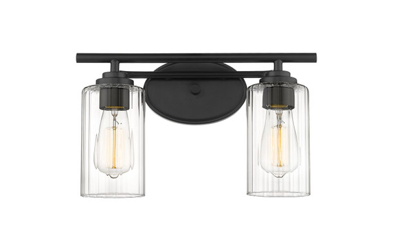 Bathroom Fixtures Two Lights by Innovations ( 405 | 353-2W-BK-CL-LED Auralume ) 