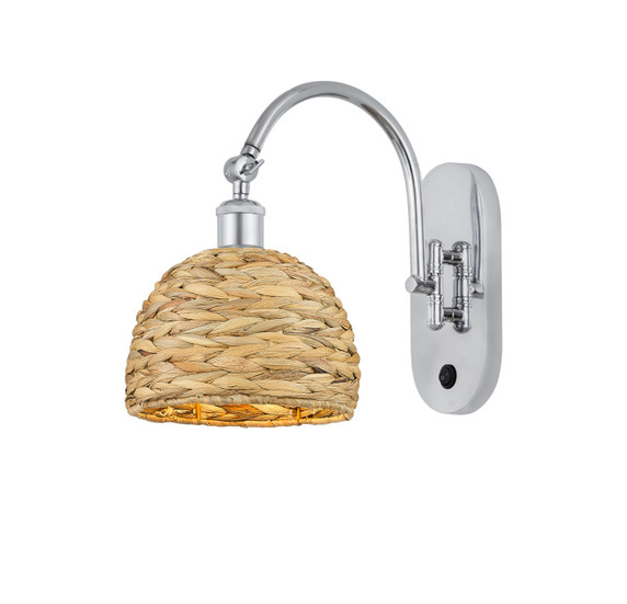 Sconces Single Glass by Innovations ( 405 | 518-1W-PC-RBD-8-NAT Ballston ) 