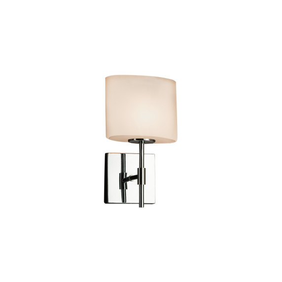 Sconces Single Glass by Justice Designs ( 102 | FSN-8417-30-OPAL-CROM Fusion ) 