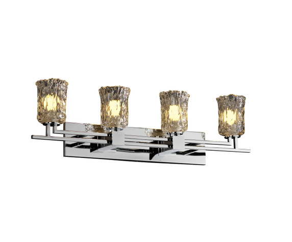 Bathroom Fixtures Four Lights by Justice Designs ( 102 | GLA-8704-16-CLRT-CROM Veneto Luce ) 