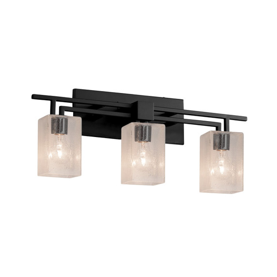 Bathroom Fixtures Three Lights by Justice Designs ( 102 | FSN-8703-15-SEED-MBLK Fusion ) 