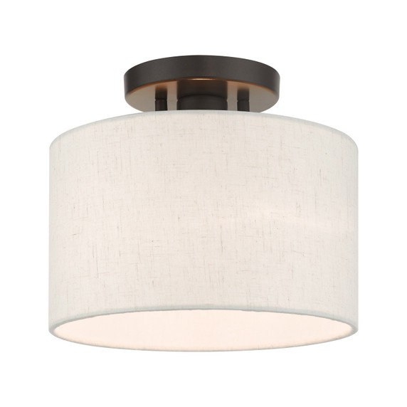 Semi-Flush Mts. Drum Shade by Livex Lighting ( 107 | 49808-92 Blossom ) 