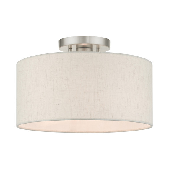 Semi-Flush Mts. Drum Shade by Livex Lighting ( 107 | 49809-91 Blossom ) 