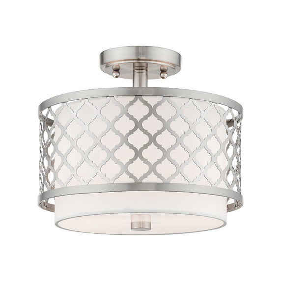 Semi-Flush Mts. Drum Shade by Livex Lighting ( 107 | 41107-91 Arabesque ) 