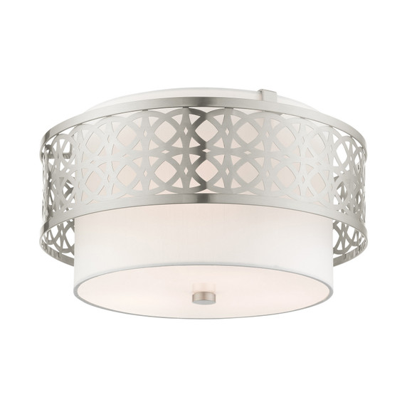 Semi-Flush Mts. Drum Shade by Livex Lighting ( 107 | 49863-91 Calinda ) 